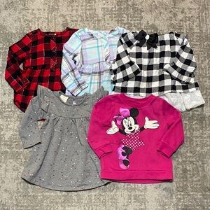 🔥4/20! Bundle of 5 girls long sleeve shirts, size 18M